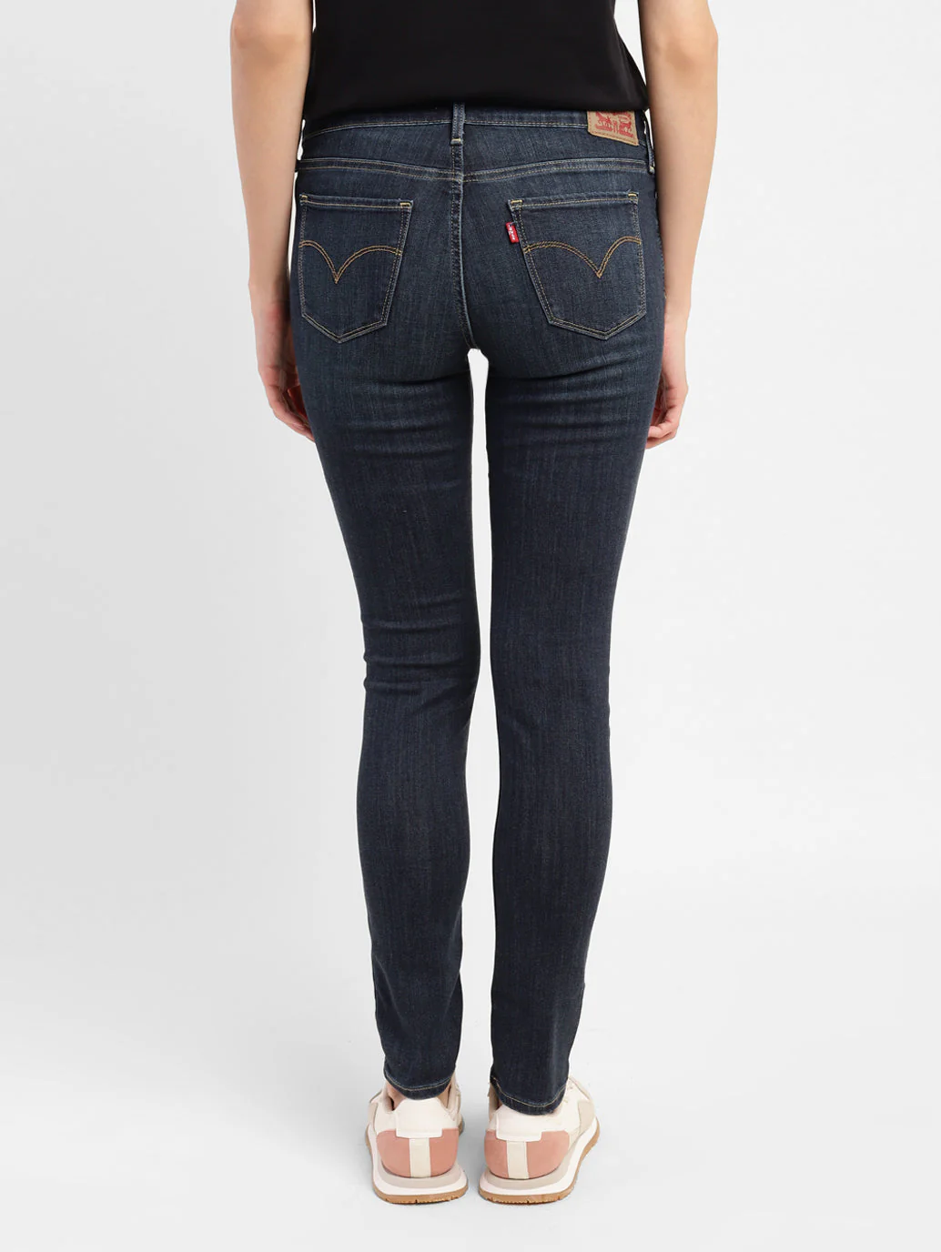Women's 711 Blue Skinny Fit Mid Rise Jeans - Image 3