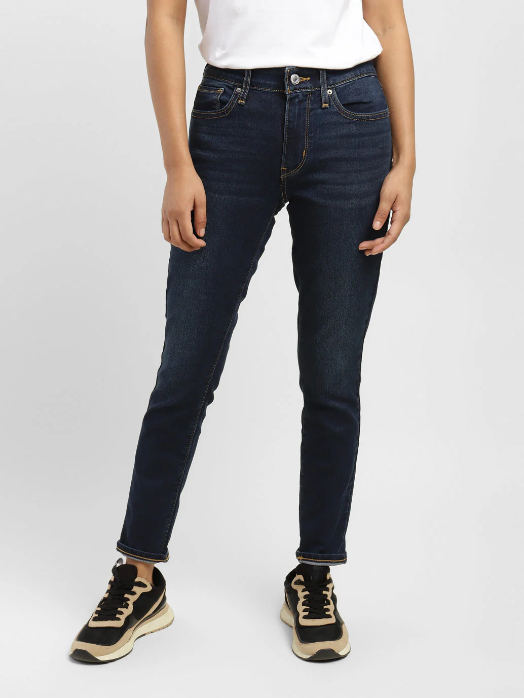 Women's 711 Blue Skinny Fit Mid Rise Jeans