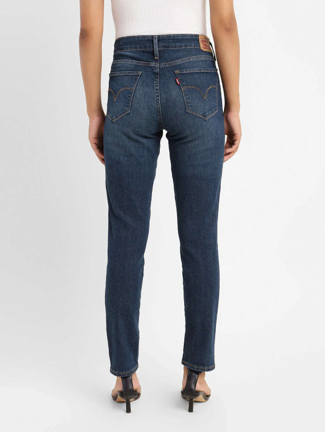 Women's 711 Blue Skinny Fit Mid Rise Jeans - Image 3