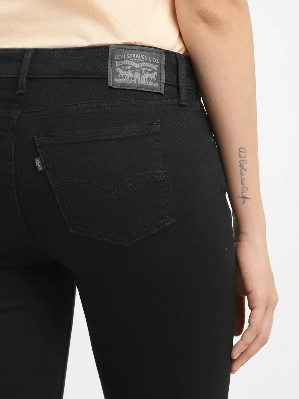 Women's 711 Black Skinny Fit Mid Rise Jeans - Image 6