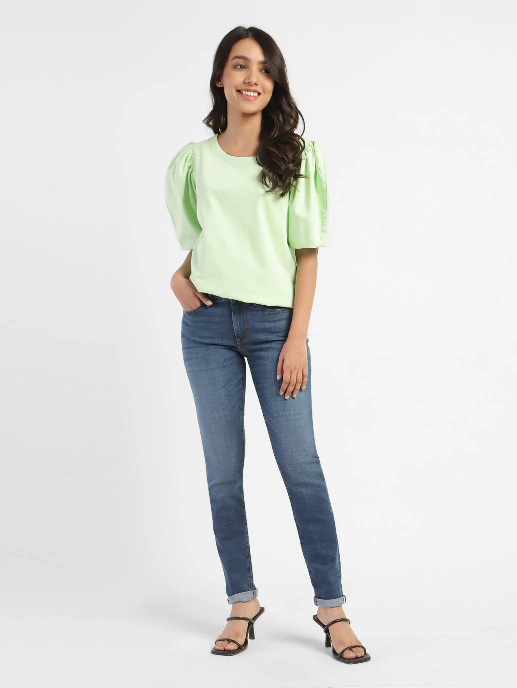 Women's 711 Blue Skinny Fit Mid Rise Jeans