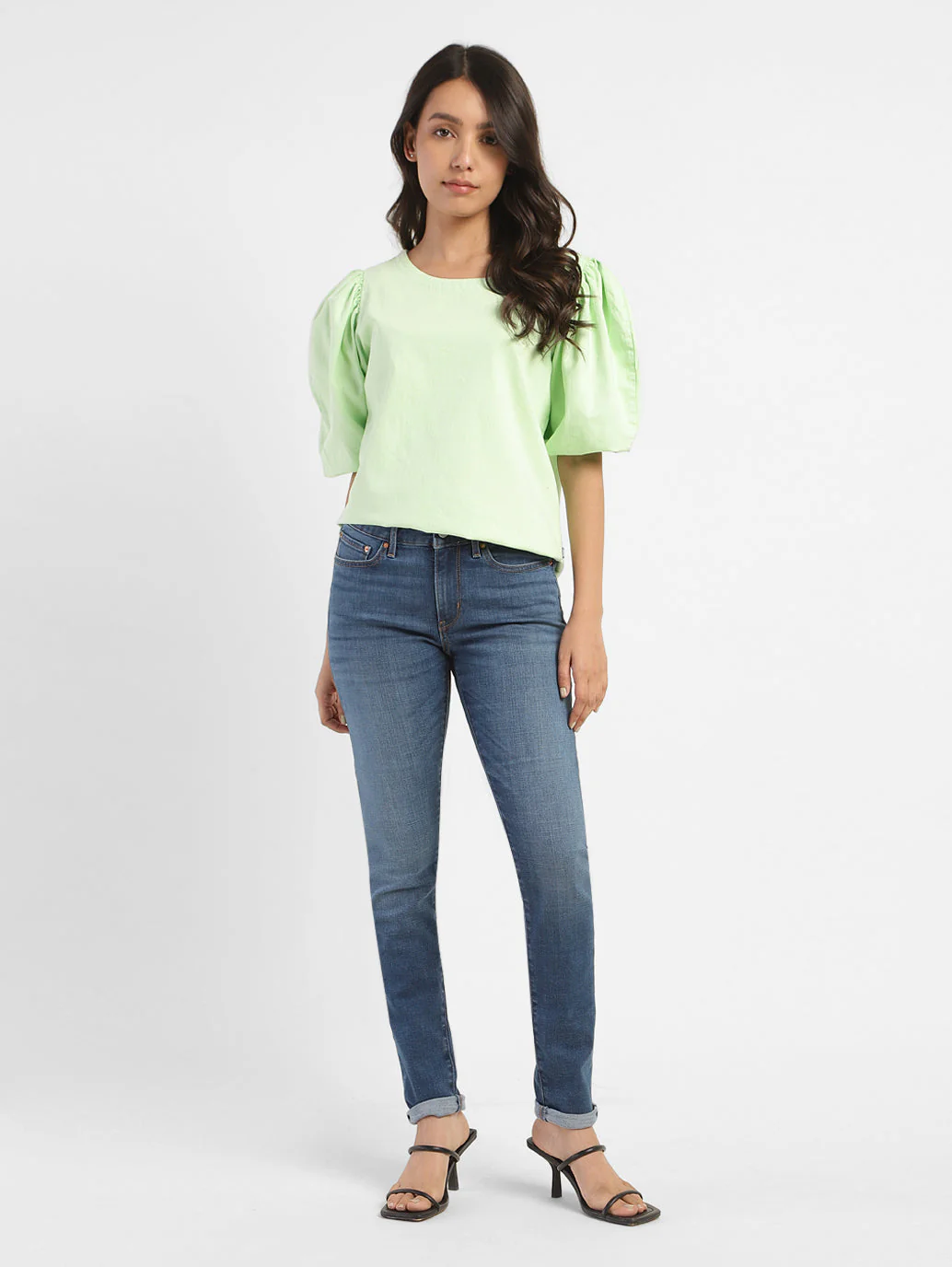 Women's 711 Blue Skinny Fit Mid Rise Jeans - Image 5