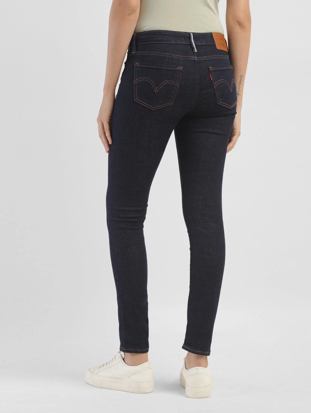 Women's 711 Blue Skinny Fit Mid Rise Jeans - Image 3