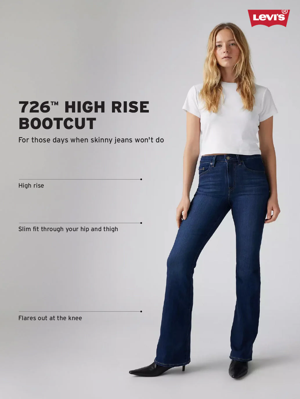 Women's 726 Indigo Flared Fit High Rise Jeans - Image 4