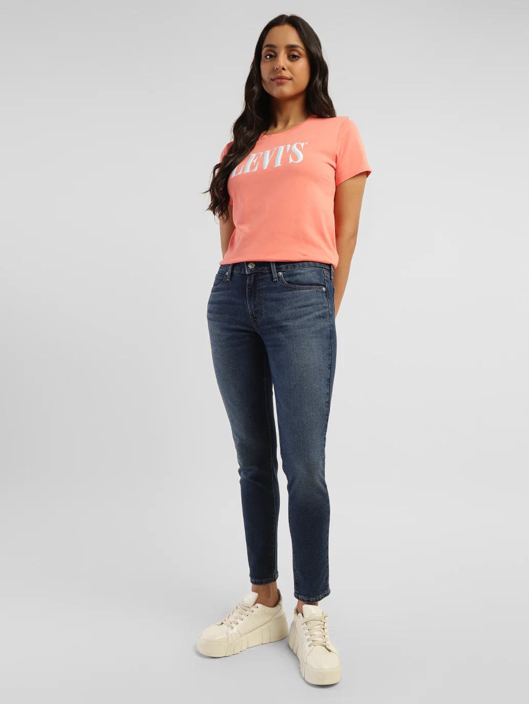 Women's 711 Blue Skinny Fit Mid Rise Jeans - Image 10