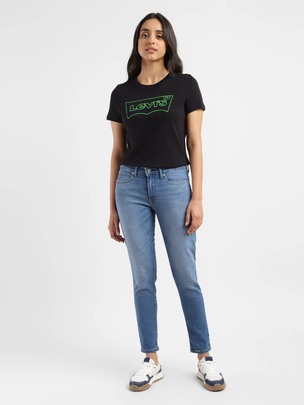Women's 711 Blue Skinny Fit Mid Rise Jeans - Image 7