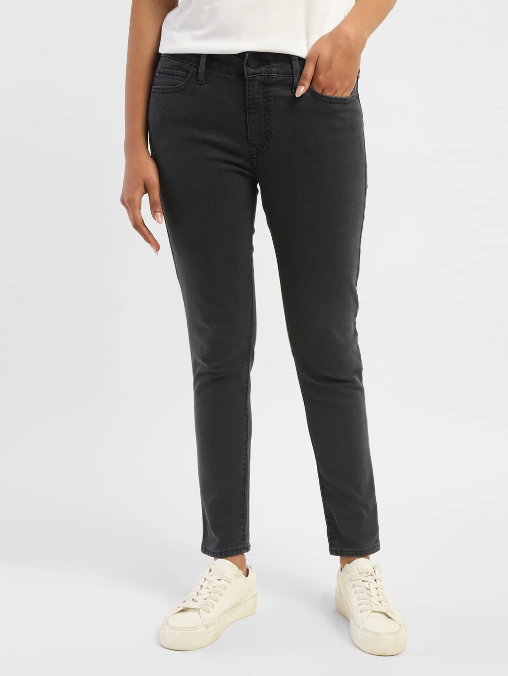 Women's 711 Black Skinny Fit Mid Rise Jeans - Image 3