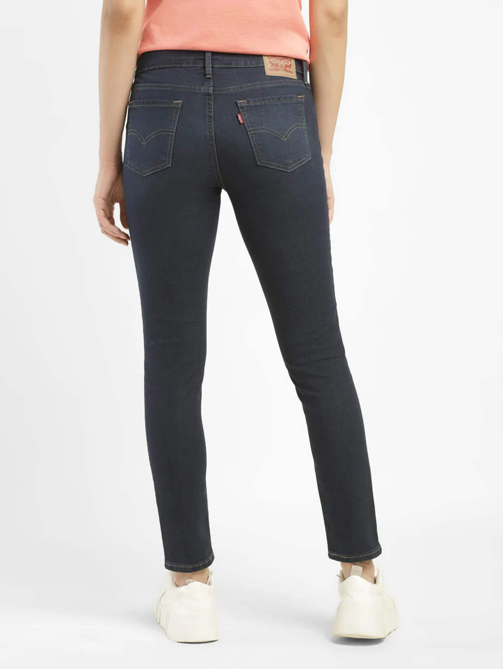 Women's 711 Blue Skinny Fit Mid Rise Jeans - Image 3