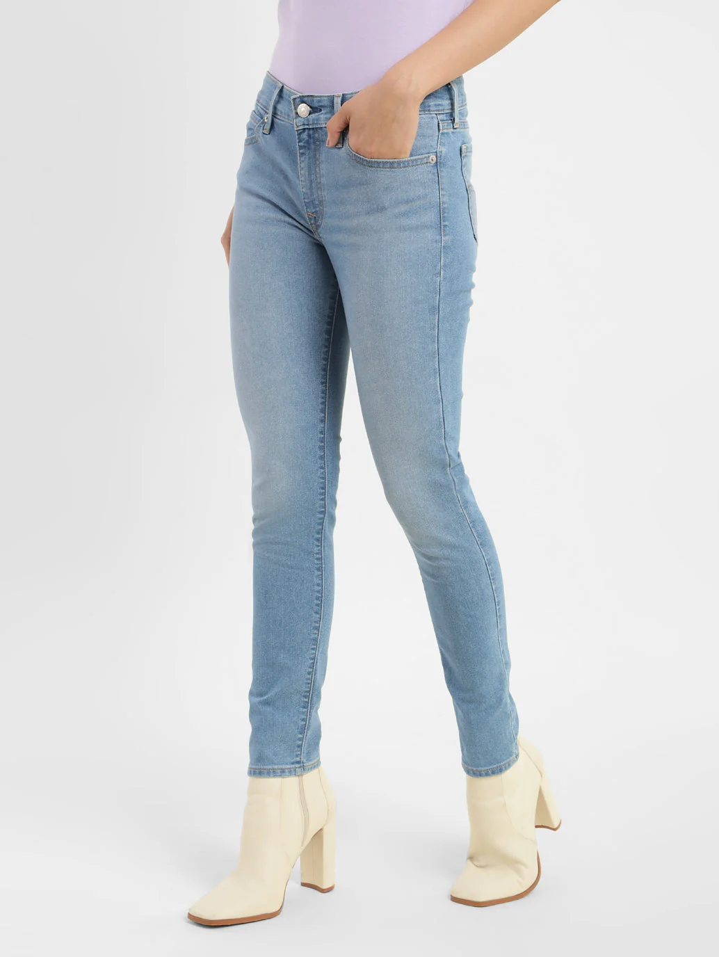 Women's 711 Blue Skinny Fit Mid Rise Jeans - Image 4