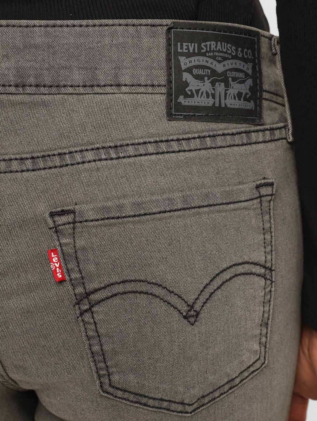 Women's 711 Grey Skinny Fit Mid Rise Jeans - Image 9