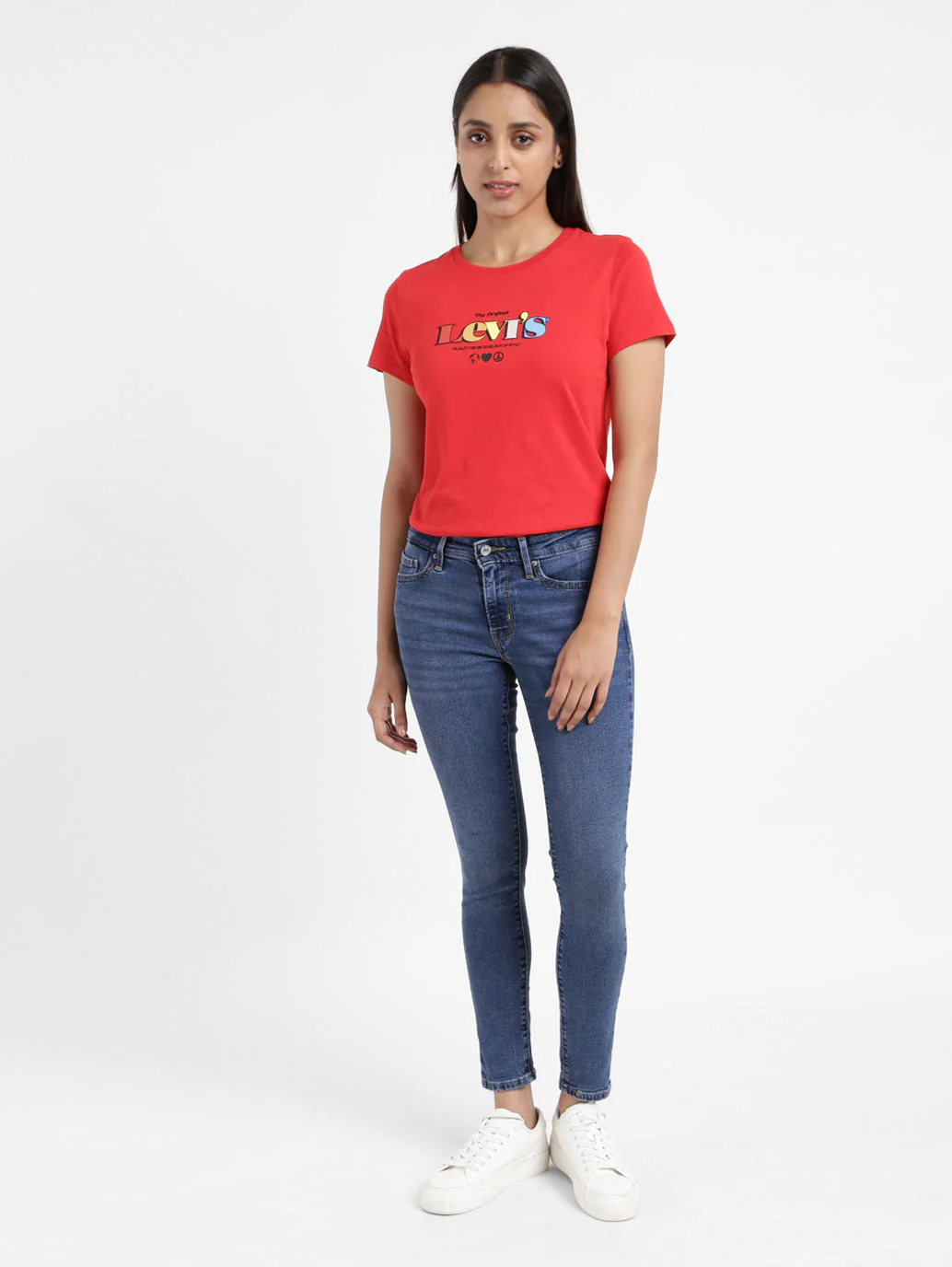 Women's 711 Blue Skinny Fit Mid Rise Jeans