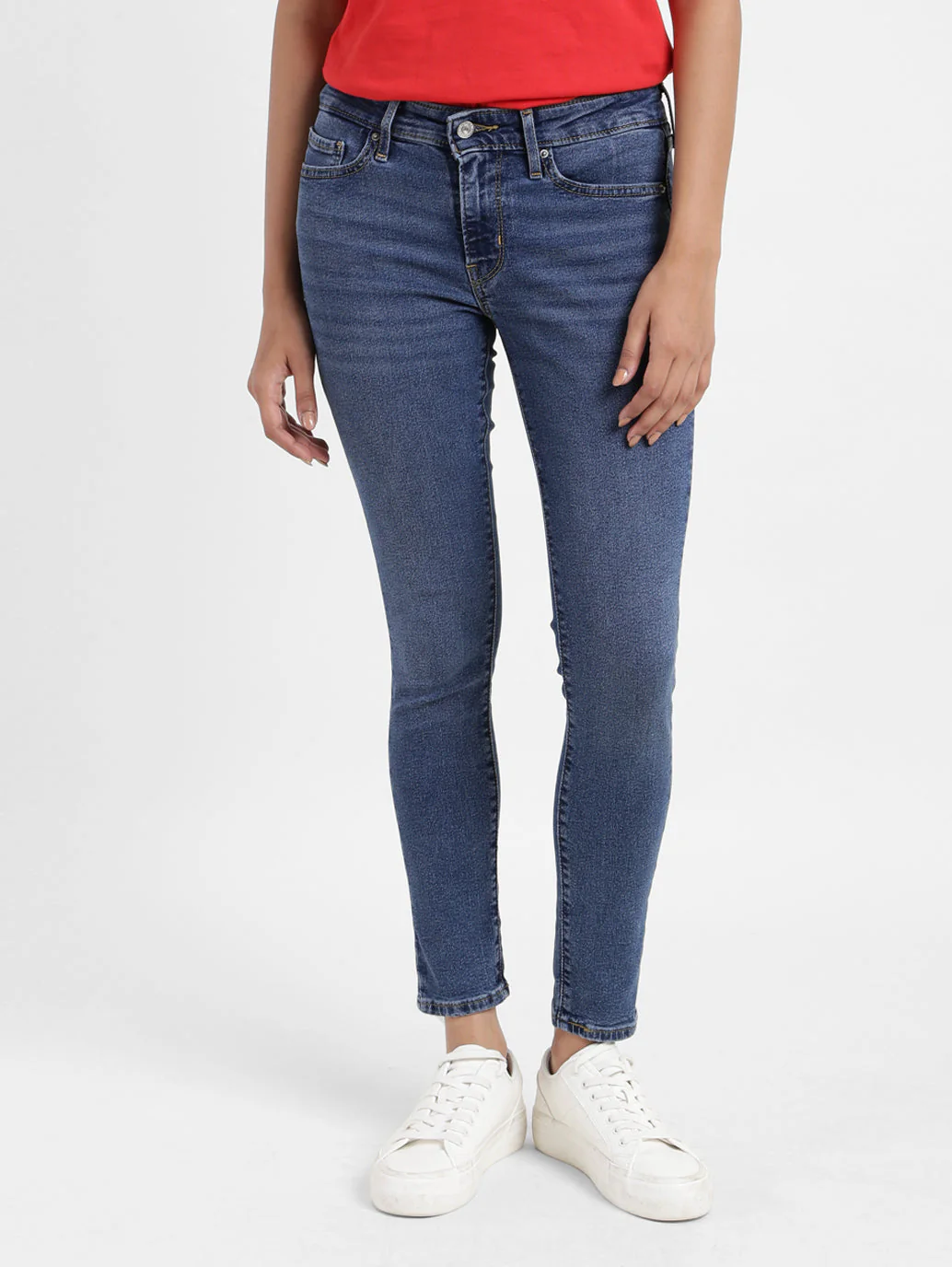 Women's 711 Blue Skinny Fit Mid Rise Jeans - Image 2