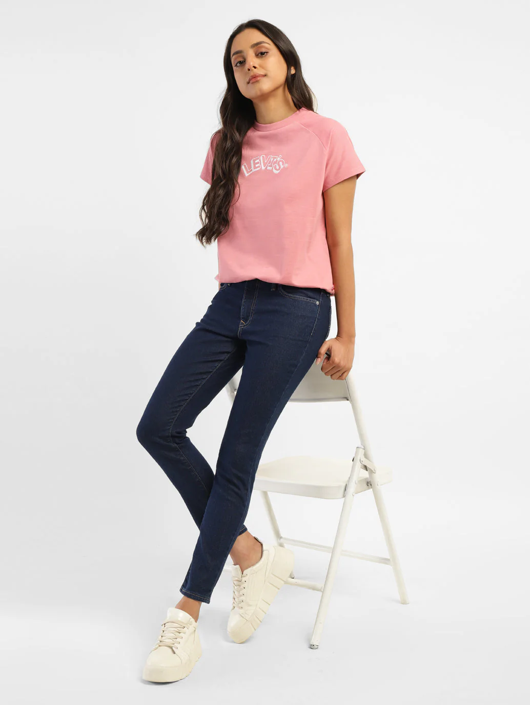 Women's 711 Navy Blue Skinny Fit Mid Rise Jeans - Image 2