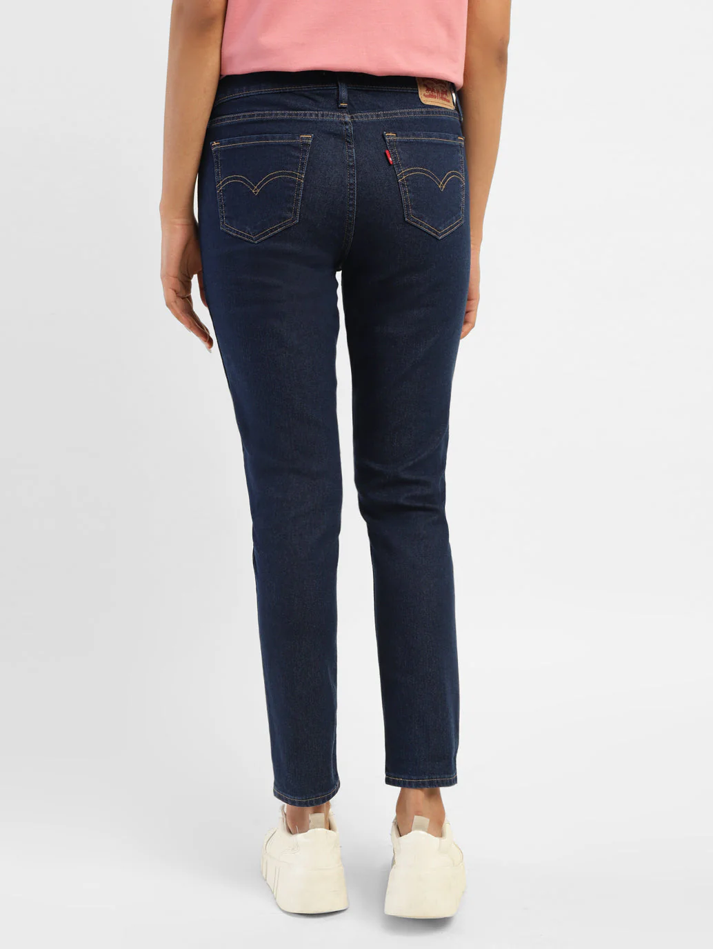 Women's 711 Navy Blue Skinny Fit Mid Rise Jeans - Image 3