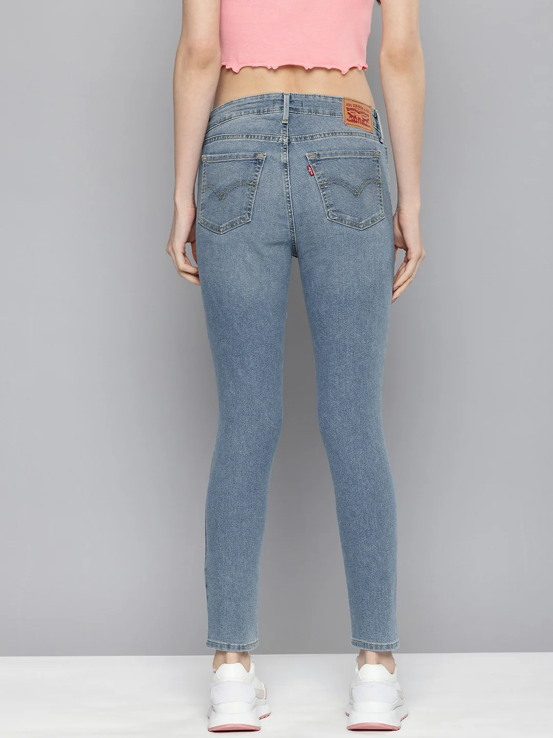 Women's 711 Blue Skinny Fit Mid Rise Jeans - Image 4