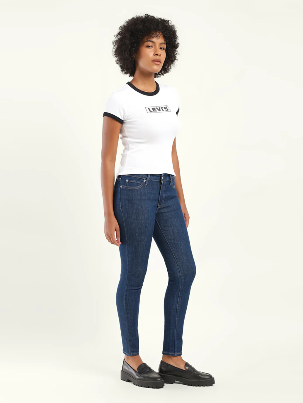 Women's 711 Blue Skinny Fit Mid Rise Jeans