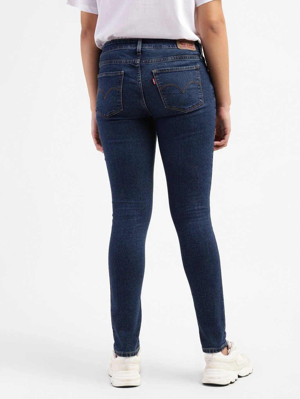Women's 711 Blue Skinny Fit Mid Rise Jeans - Image 3