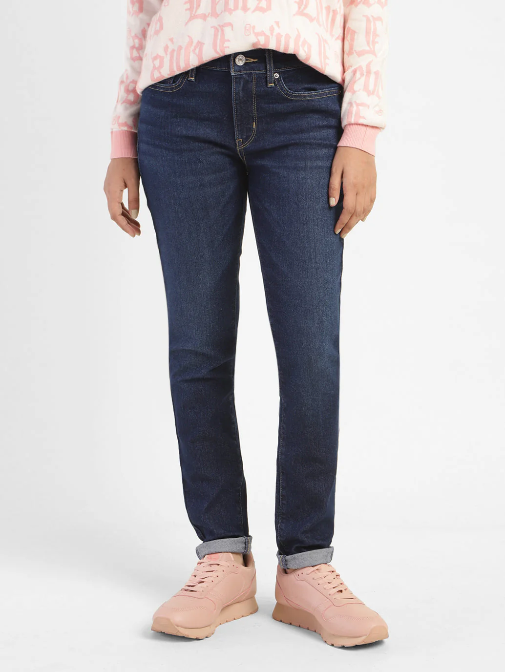 Women's 711 Blue Skinny Fit Mid Rise Jeans - Image 2
