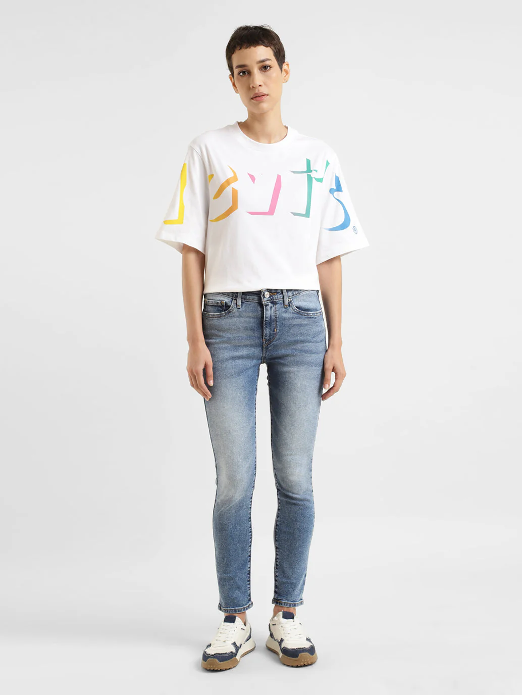 Women's 711 Blue Skinny Fit Mid Rise Jeans - Image 9