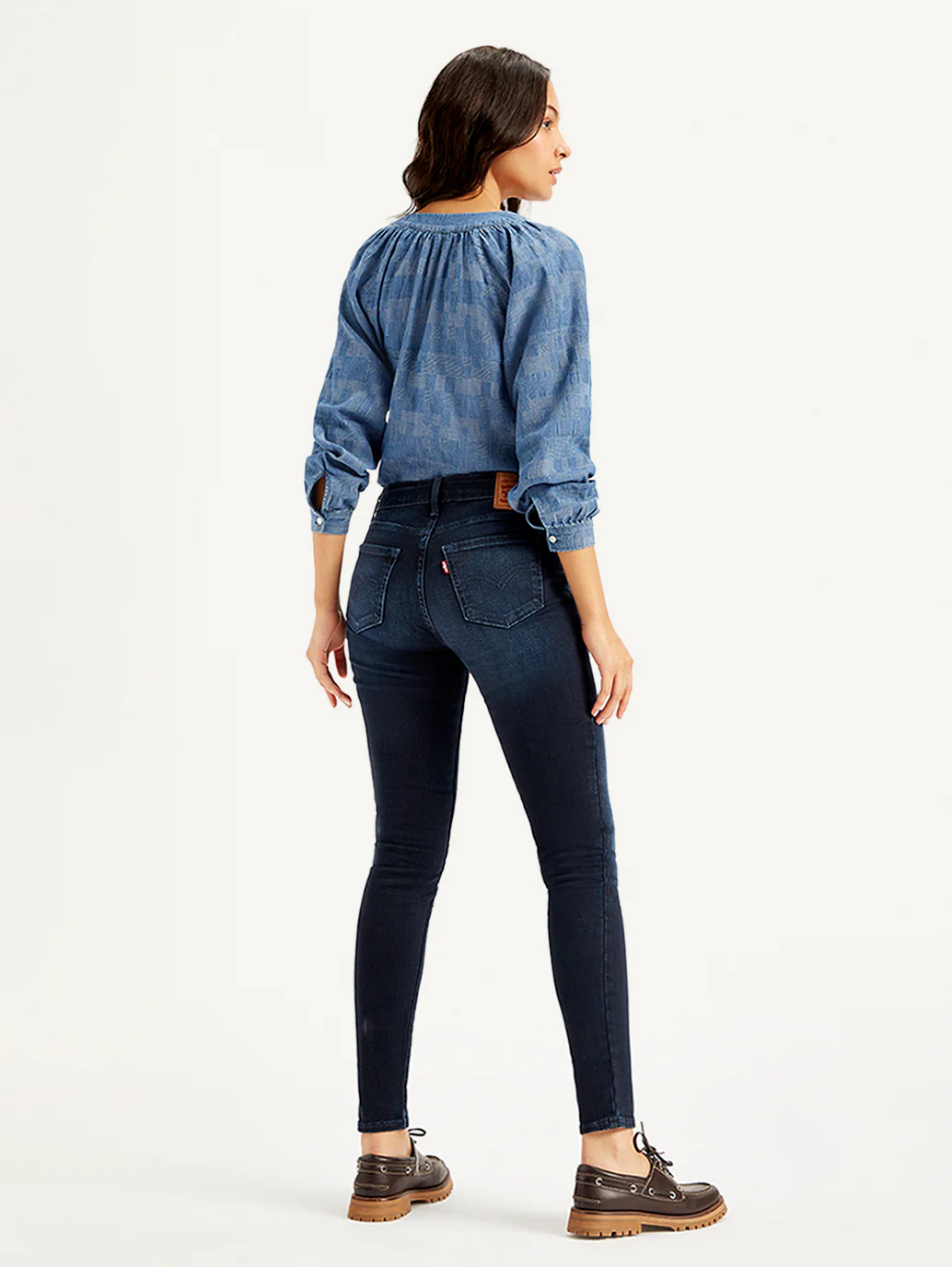 Women's 711 Navy Blue Skinny Fit Mid Rise Jeans - Image 3