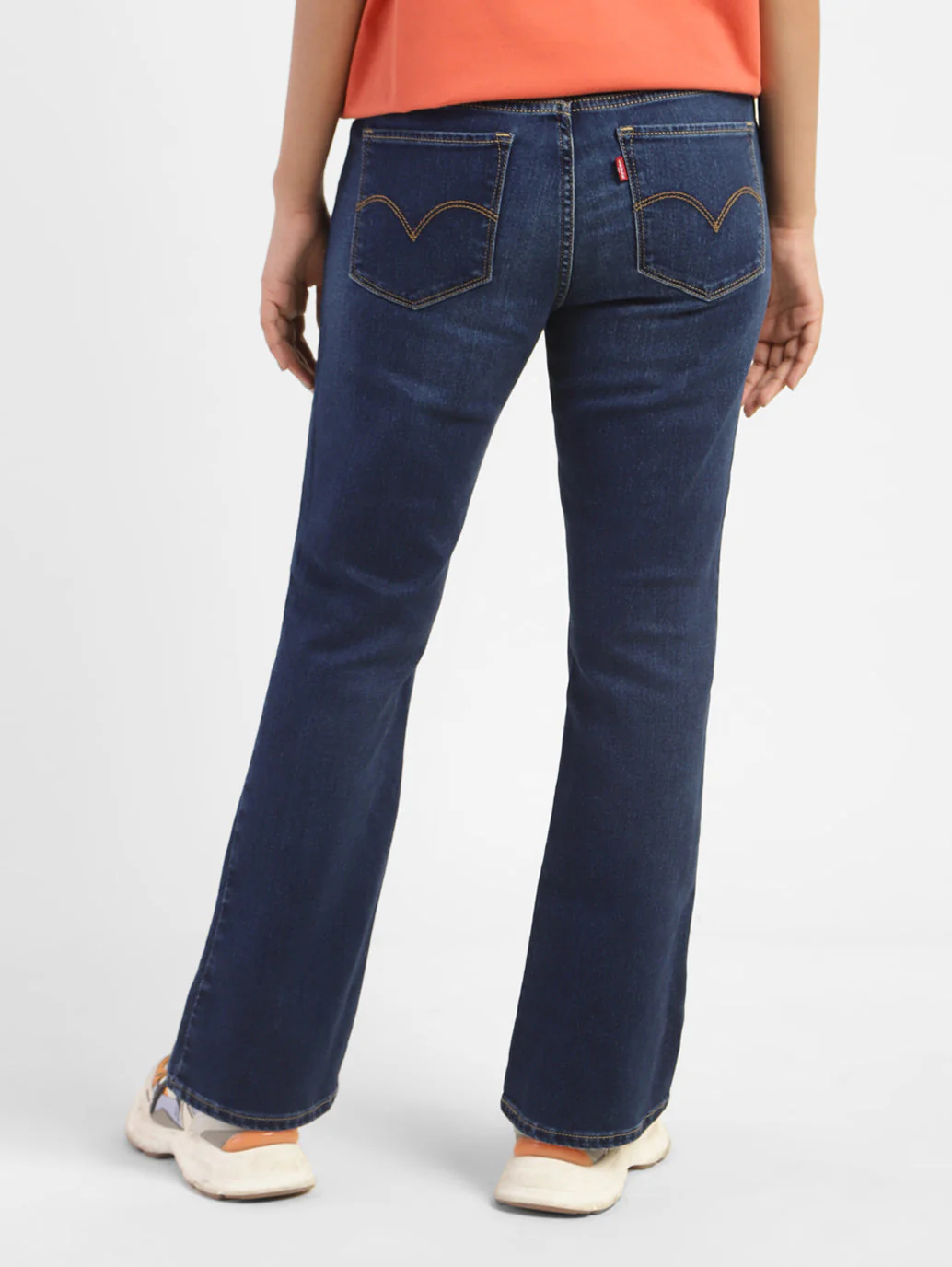 Women's 715 Blue Flared Fit Mid Rise Jeans - Image 3