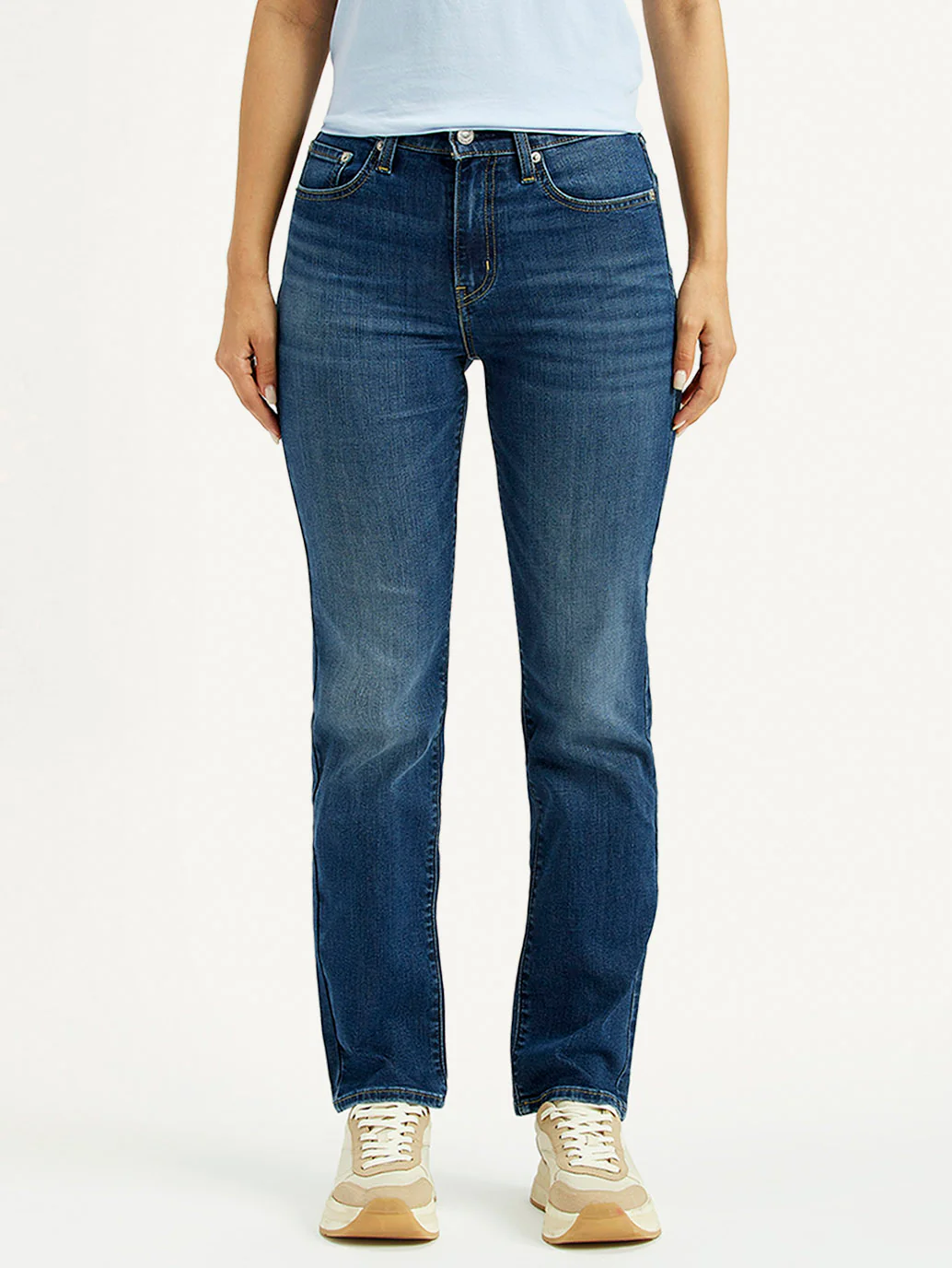Women's 724 Blue Slim Straight Fit High Rise Jeans - Image 2