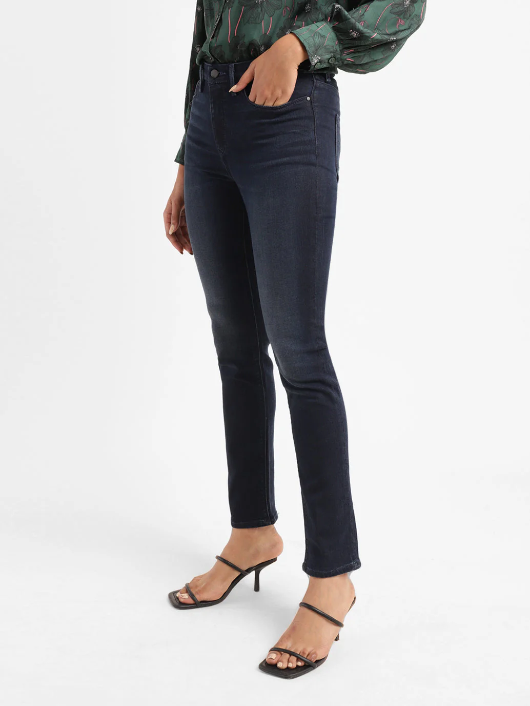 Women's Redloop 724 Blue Slim Straight Fit High Rise Jeans - Image 6
