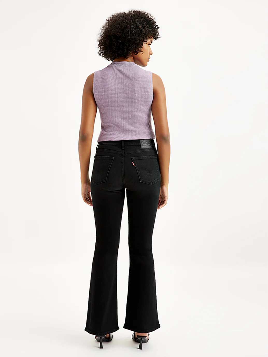 Women's 726 Black Flared Fit Mid Rise Jeans - Image 5