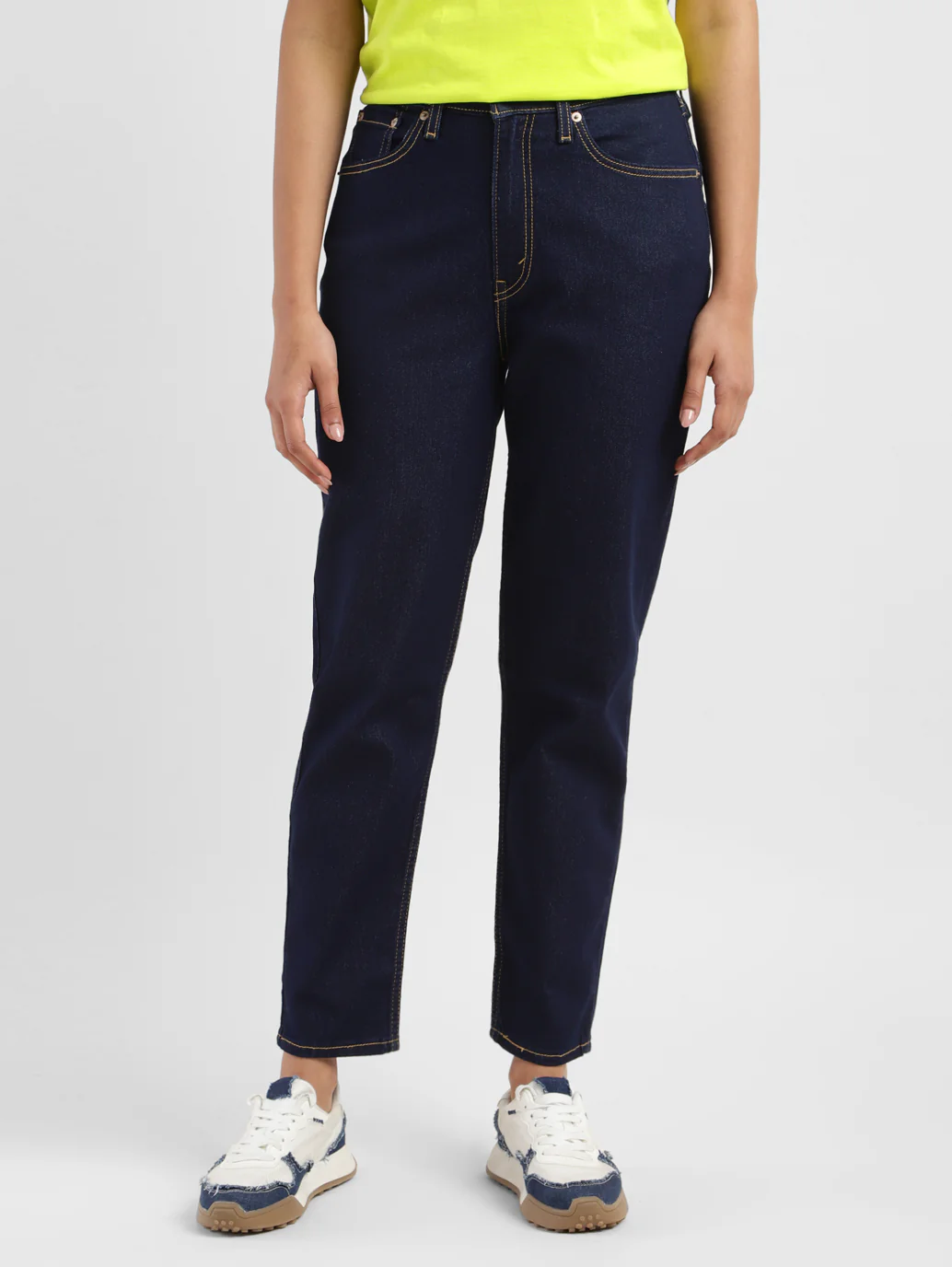 Women's 80s Mom Navy Blue Loose Fit Mid Rise Jeans - Image 2