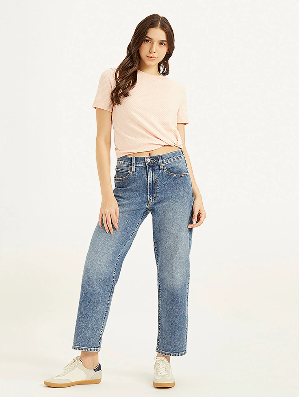 Women's 94 Blue Baggy Fit Mid Rise Jeans - Image 2