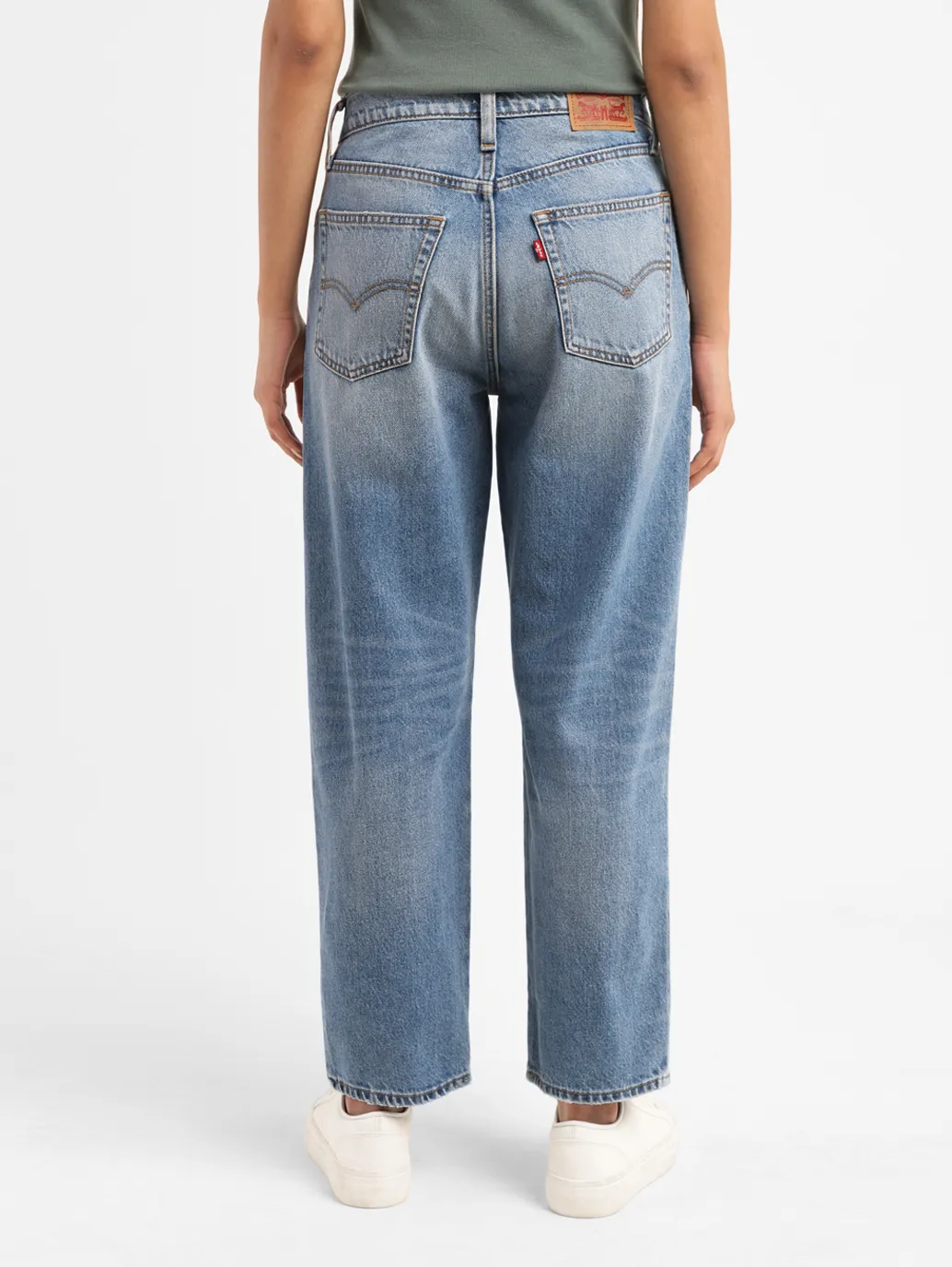 Women's 94 Blue Baggy Fit Mid Rise Jeans - Image 3