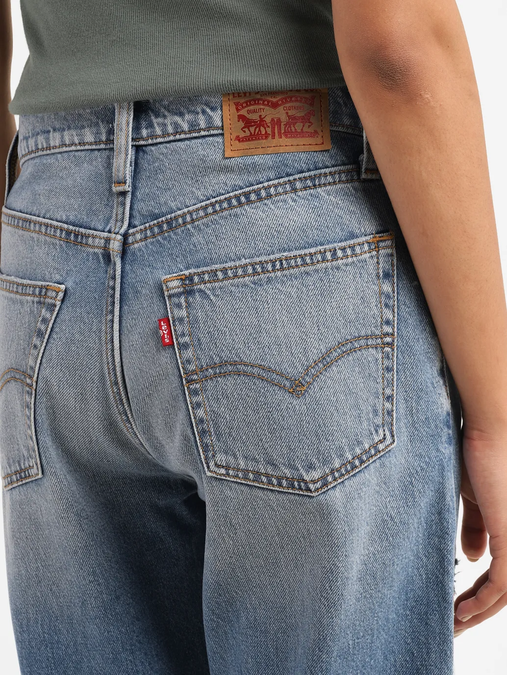 Women's 94 Blue Baggy Fit Mid Rise Jeans - Image 7