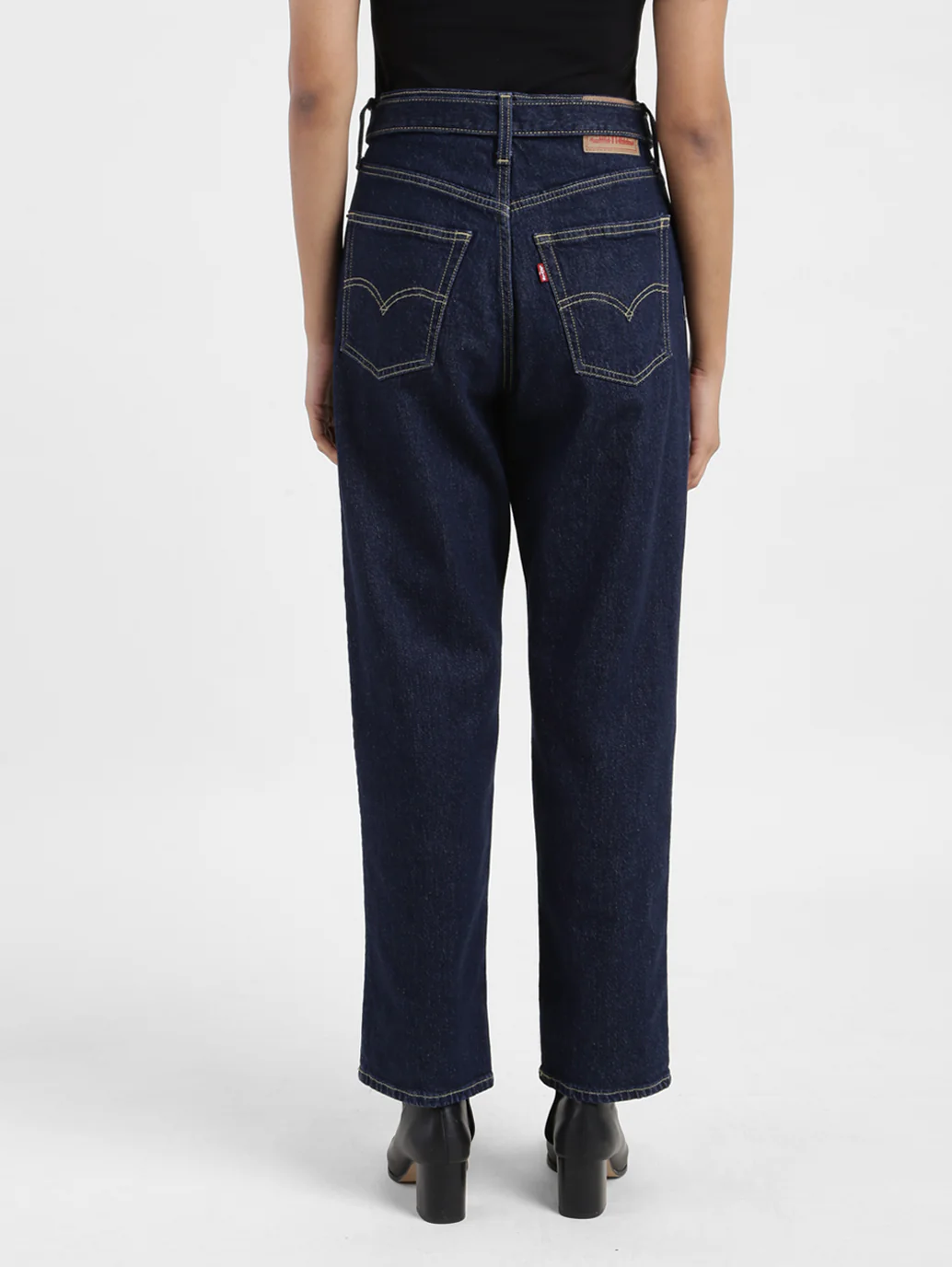Women's 94 Navy Blue Baggy Fit Mid Rise Jeans - Image 3
