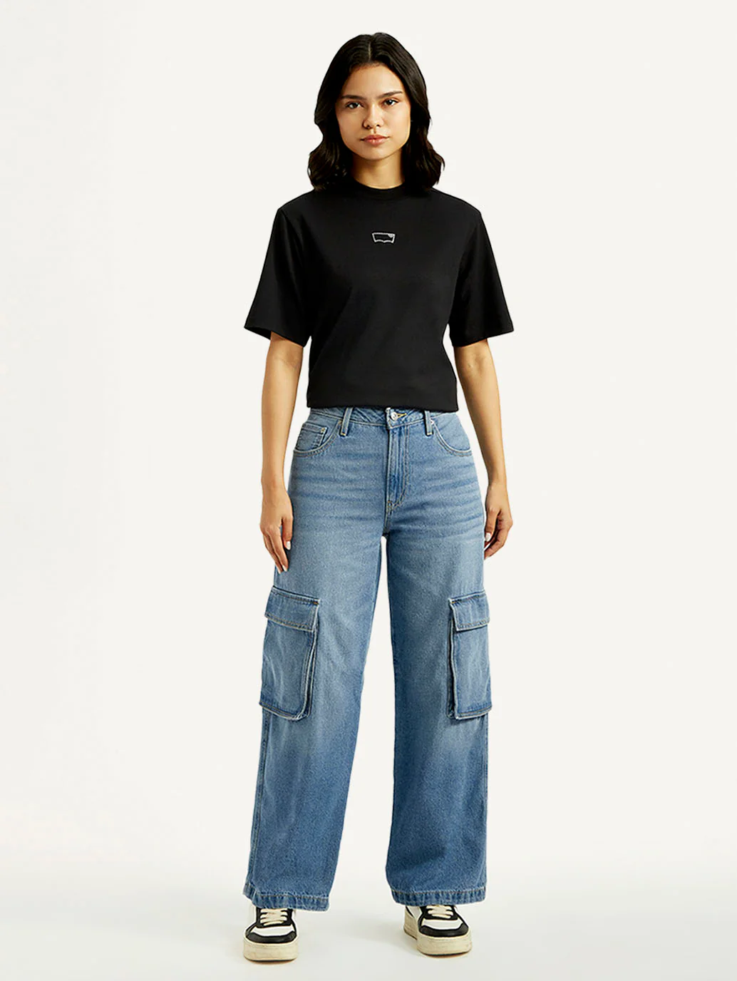 Women's 94 Blue Baggy Fit Mid Rise Jeans - Image 2