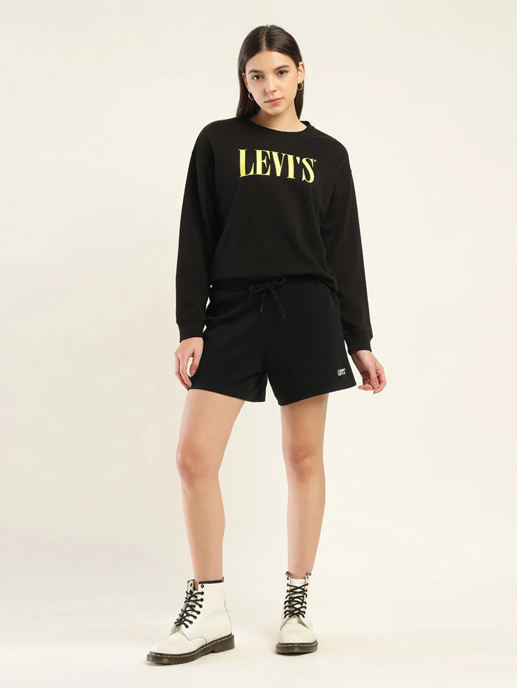 Women's Mid Rise Black Regular Fit Shorts - Image 2