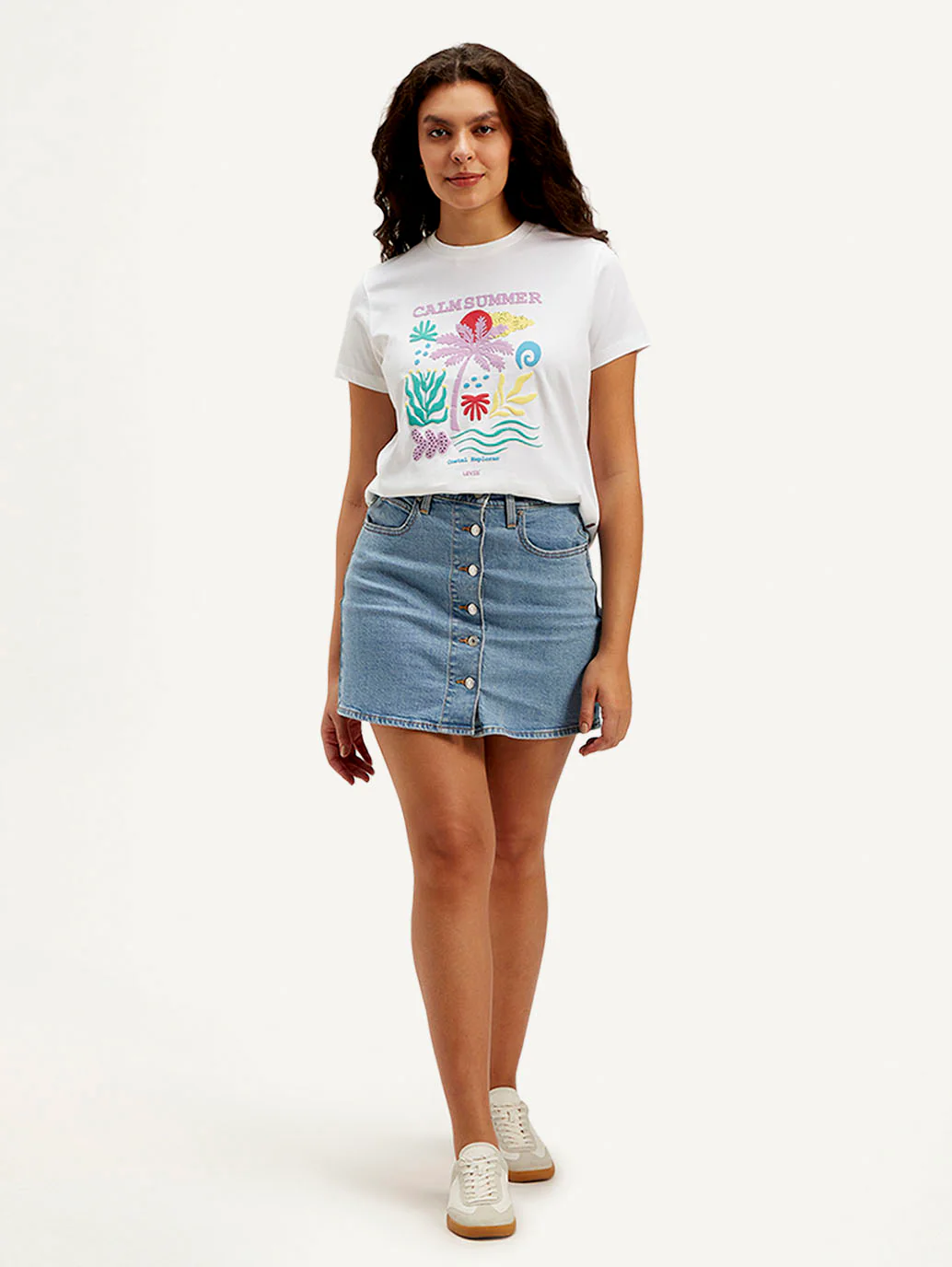 Women's Mid Rise Blue Regular Fit Skirt - Image 2