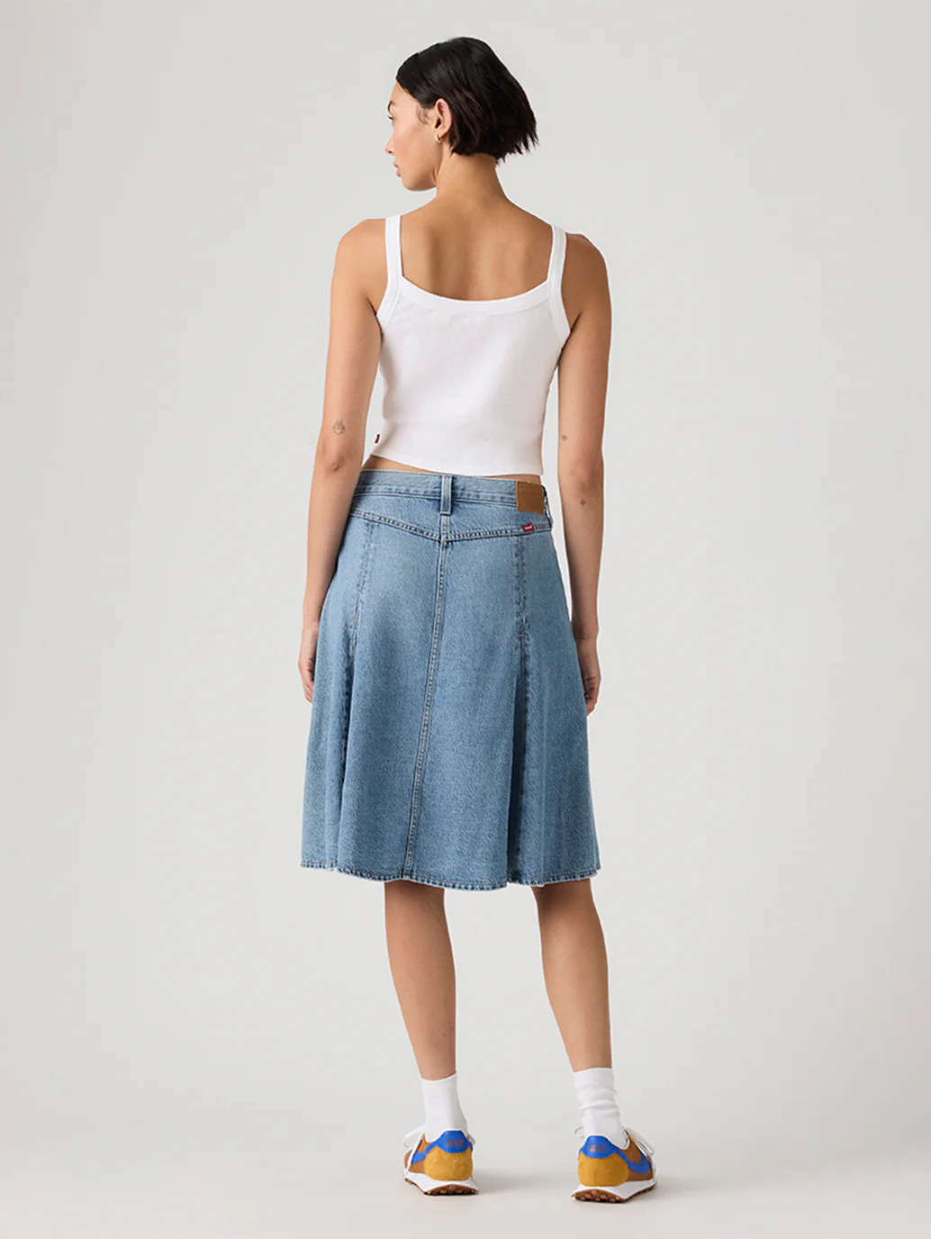 Women's Med Indigo Regular Fit Mid Rise Skirt - Image 3