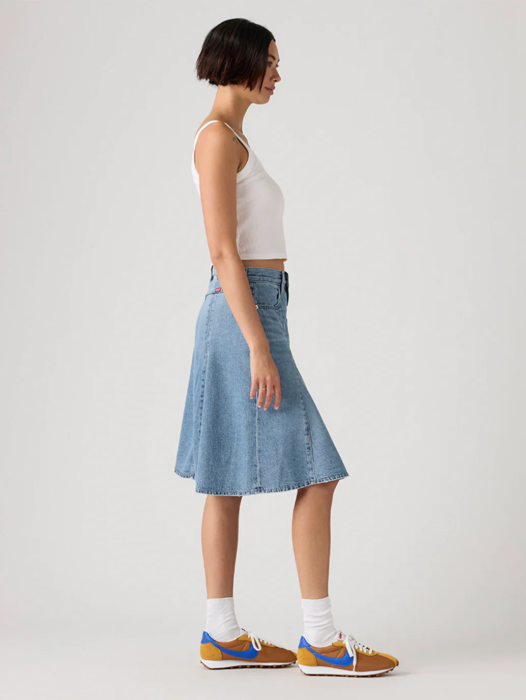 Women's Med Indigo Regular Fit Mid Rise Skirt - Image 5