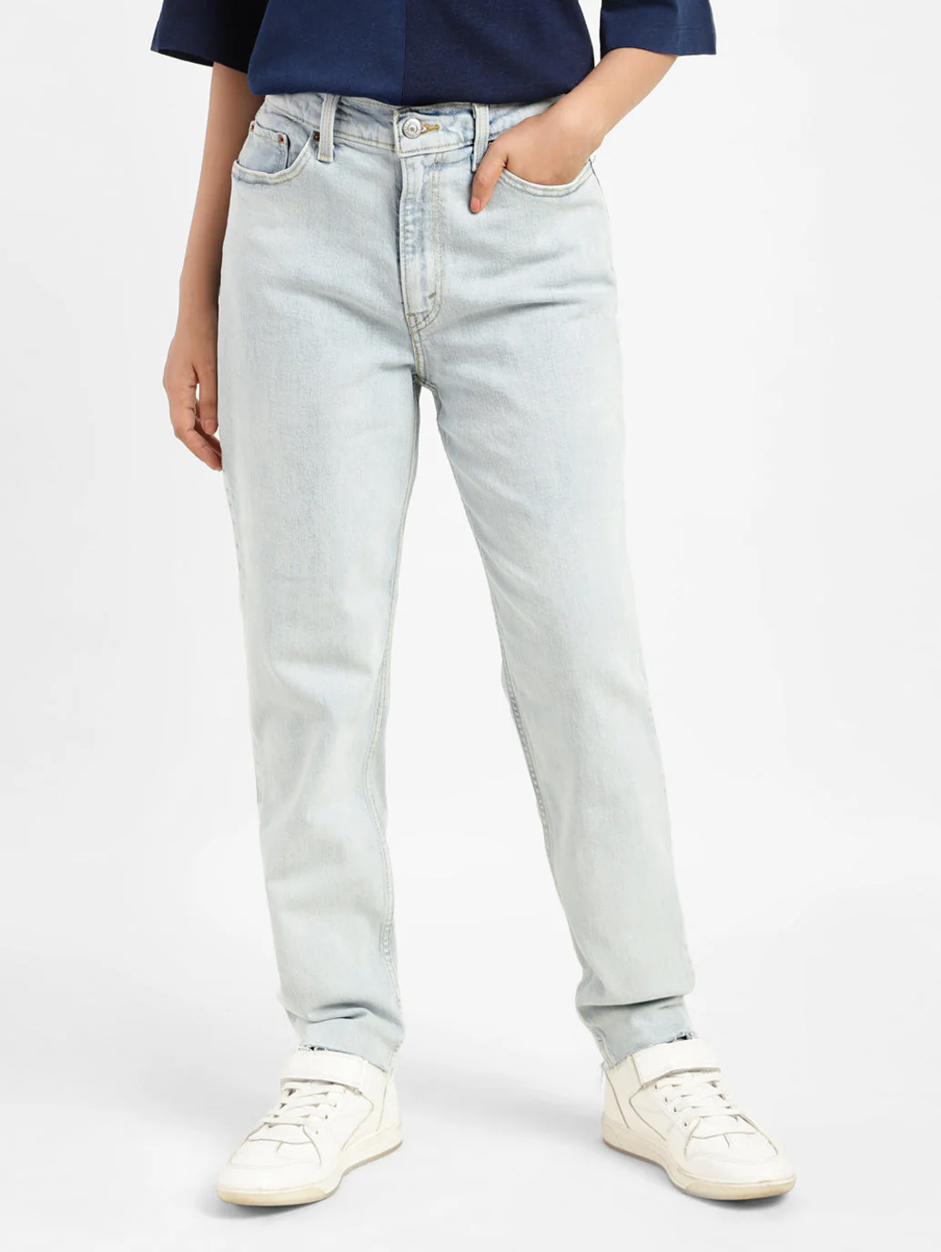 Women's 80s Mom Blue Loose Fit Mid Rise Jeans