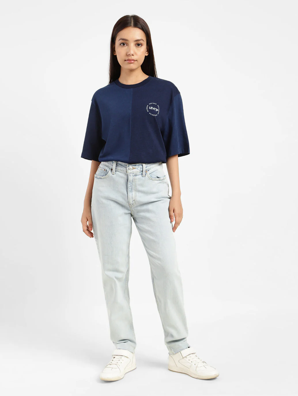 Women's 80s Mom Blue Loose Fit Mid Rise Jeans - Image 12