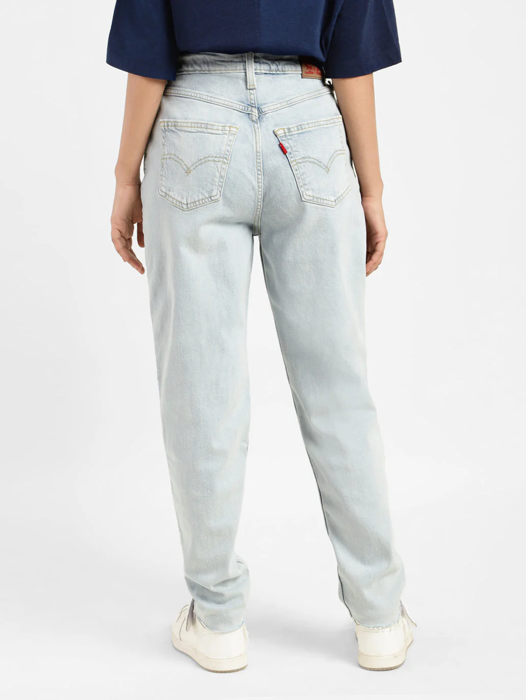 Women's 80s Mom Blue Loose Fit Mid Rise Jeans - Image 5
