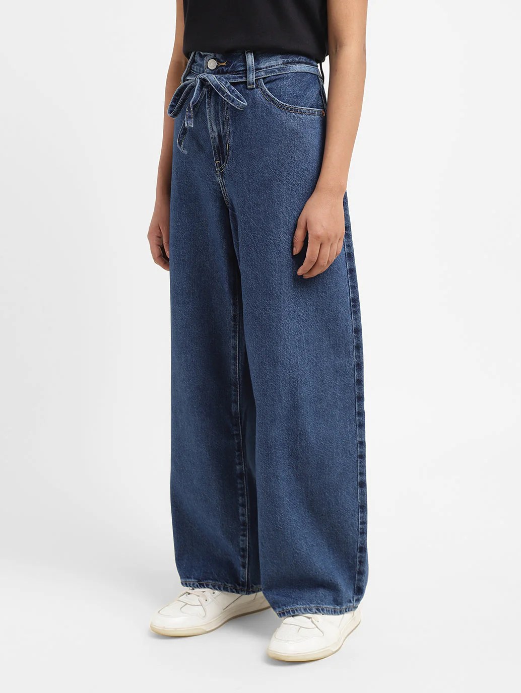 Women's Indigo XL Balloon Loose Fit Mid Rise Jeans - Image 4