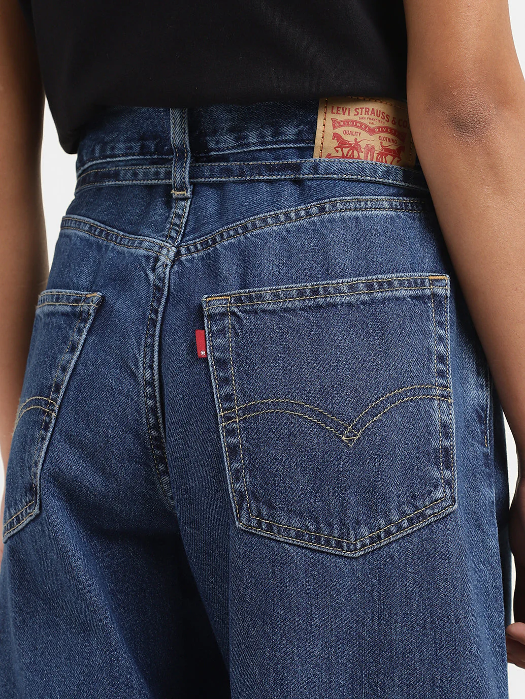 Women's Indigo XL Balloon Loose Fit Mid Rise Jeans - Image 5