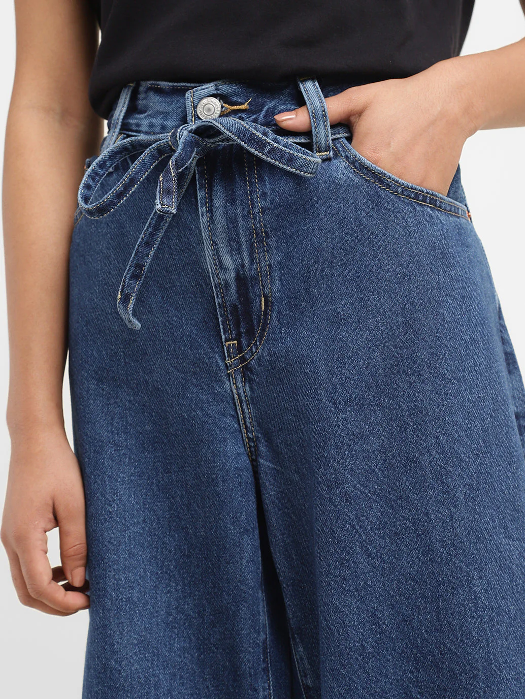 Women's Indigo XL Balloon Loose Fit Mid Rise Jeans - Image 6