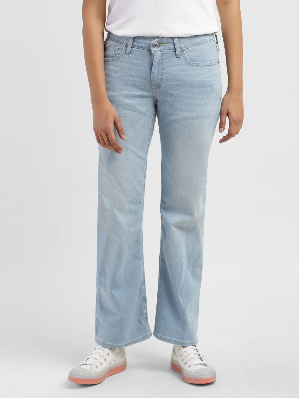 Women's Blue Bootcut Fit Mid Rise Jeans - Image 2
