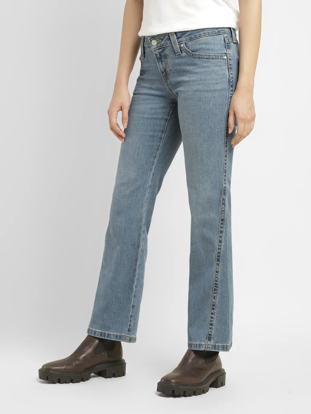 Women's Blue Bootcut Fit Mid Rise Jeans - Image 3
