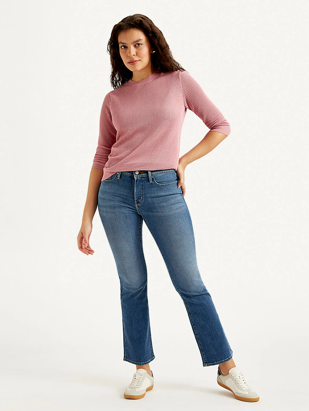 Women's 315 Blue Flared Fit High Rise Jeans