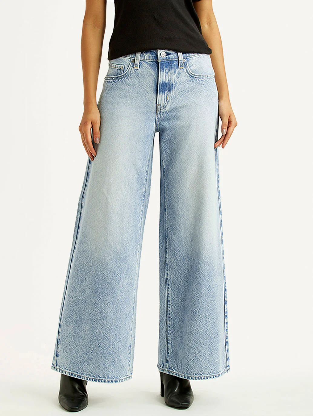 Women's 728 Light Indigo Wide Leg Fit Mid Rise Jeans - Image 3