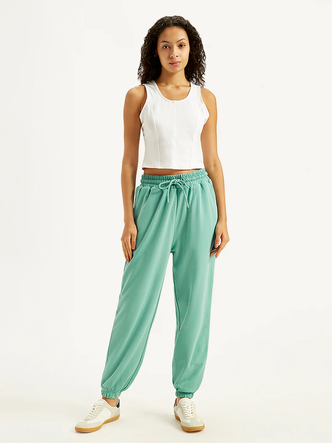 Women's Mid Rise Green Joggers