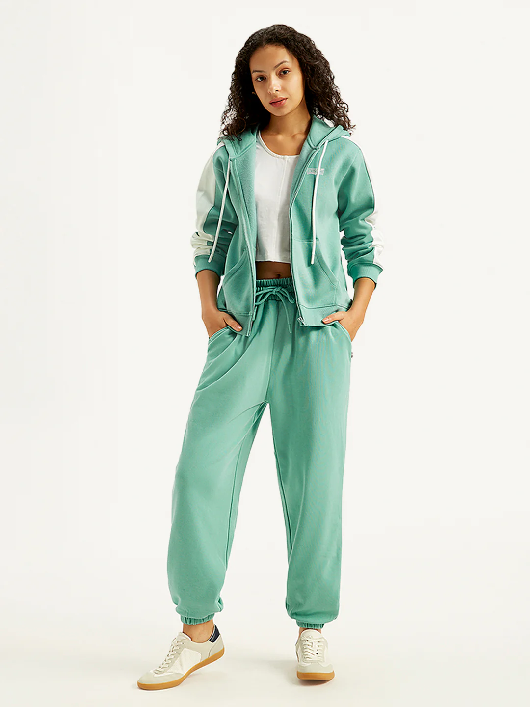 Women's Mid Rise Green Joggers - Image 5